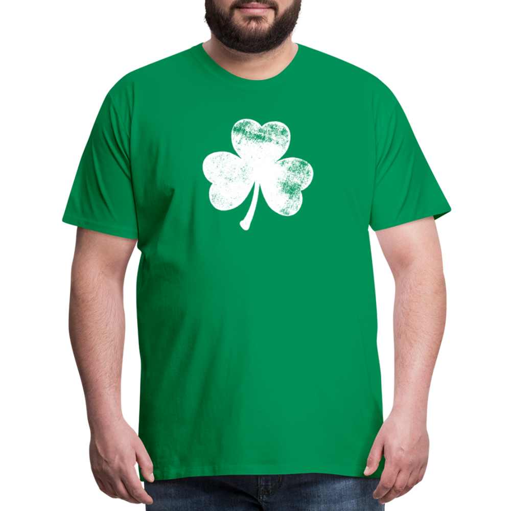 Distressed Shamrock Men's Premium T-Shirt - kelly green