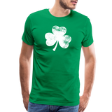 Distressed Shamrock Men's Premium T-Shirt - kelly green