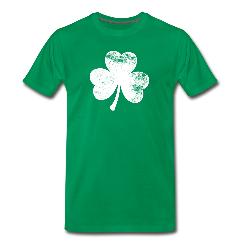 Distressed Shamrock Men's Premium T-Shirt - kelly green