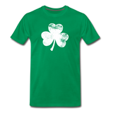 Distressed Shamrock Men's Premium T-Shirt - kelly green