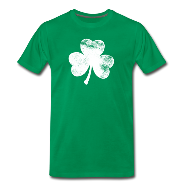 Distressed Shamrock Men's Premium T-Shirt - kelly green
