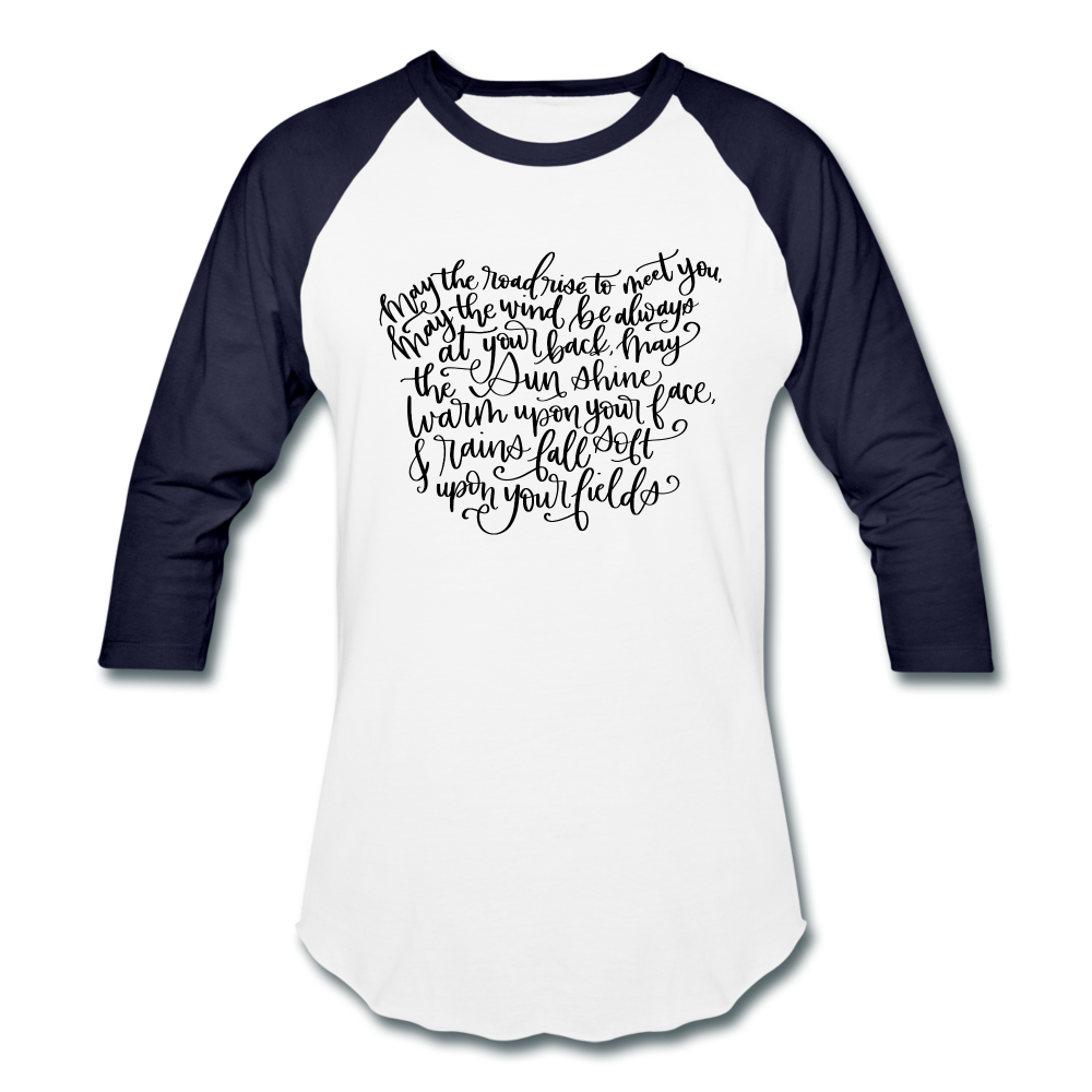 Irish Blessing Baseball T-Shirt - white/navy