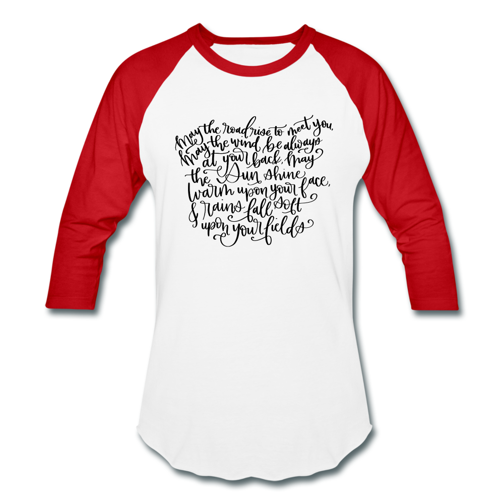 Irish Blessing Baseball T-Shirt - white/red