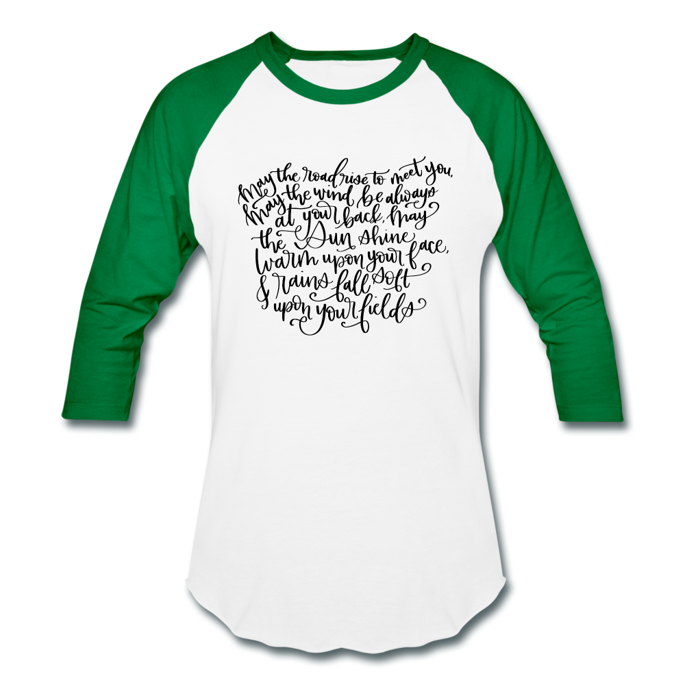 Irish Blessing Baseball T-Shirt - white/kelly green