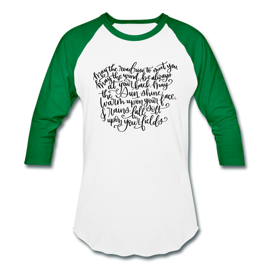 Irish Blessing Baseball T-Shirt - white/kelly green