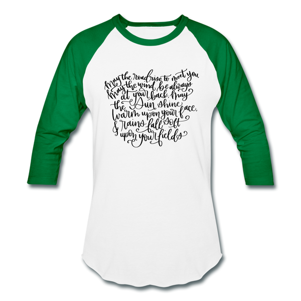 Irish Blessing Baseball T-Shirt - white/kelly green