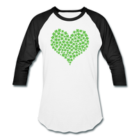 Shamrock Heart Baseball T-Shirt - white/black