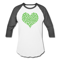 Shamrock Heart Baseball T-Shirt - white/charcoal