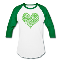 Shamrock Heart Baseball T-Shirt - white/kelly green