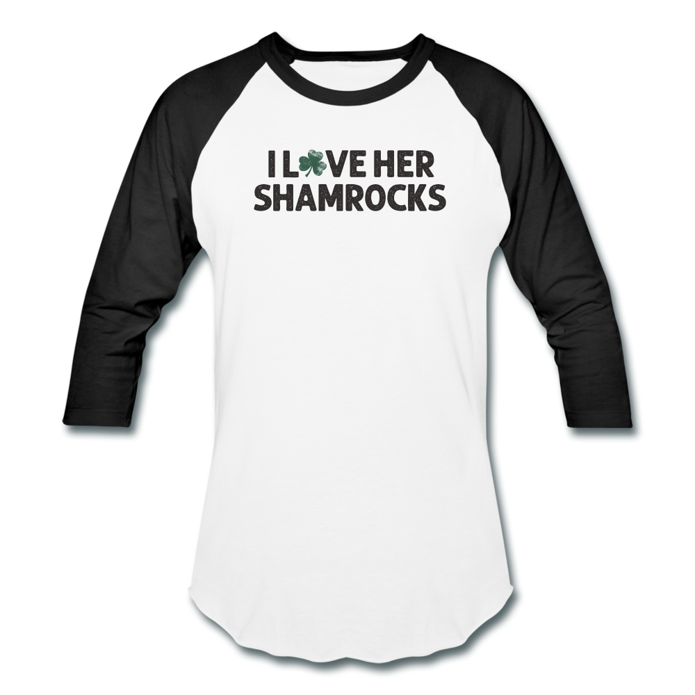 I Love Her Shamrocks Baseball T-Shirt - white/black