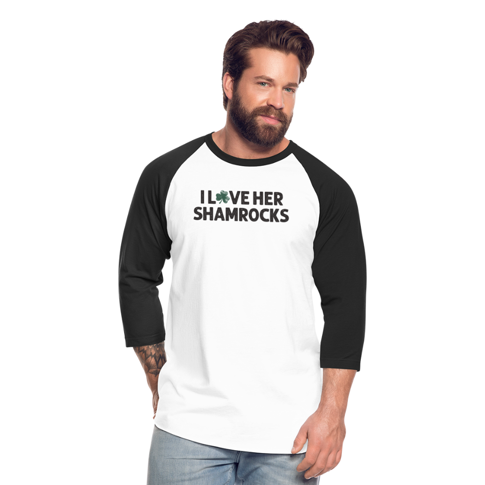 I Love Her Shamrocks Baseball T-Shirt - white/black