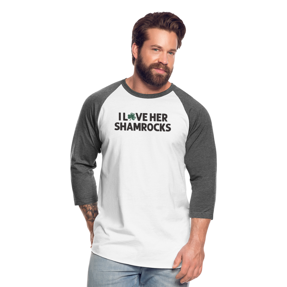 I Love Her Shamrocks Baseball T-Shirt - white/charcoal