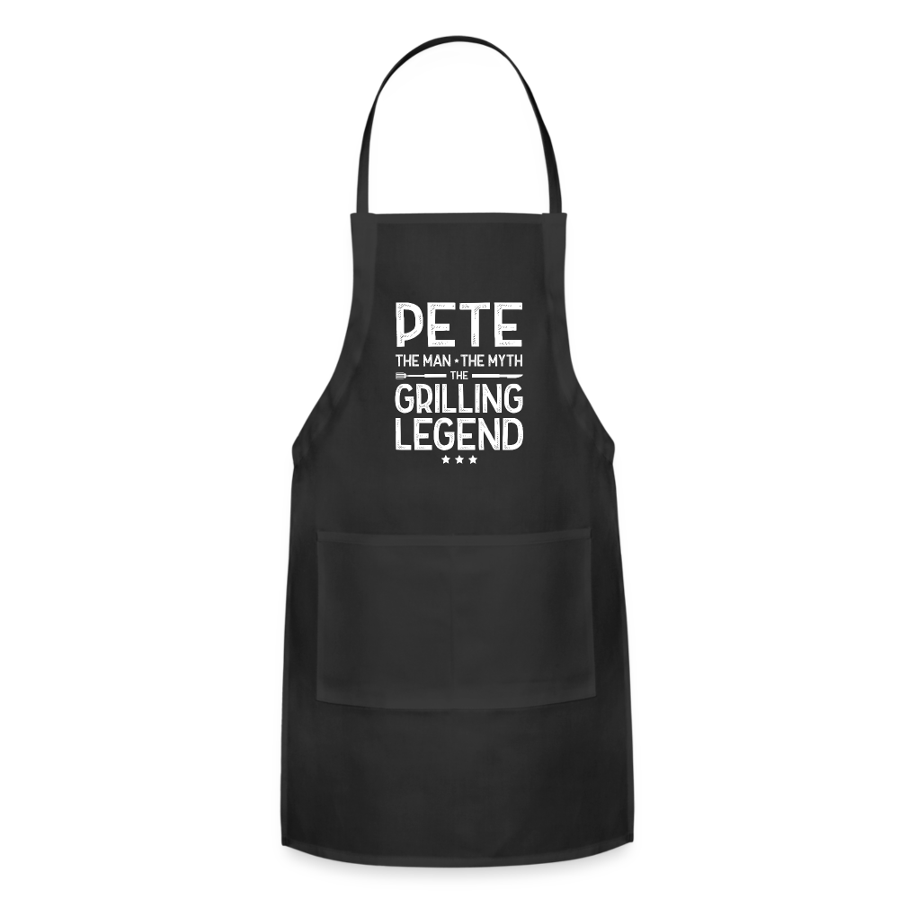 Pete the Man the Myth the Grilling Legend Adjustable Apron - black