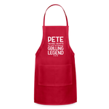Pete the Man the Myth the Grilling Legend Adjustable Apron - red