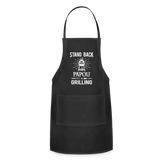 Stand Back Papou Is Grilling Adjustable Apron - black