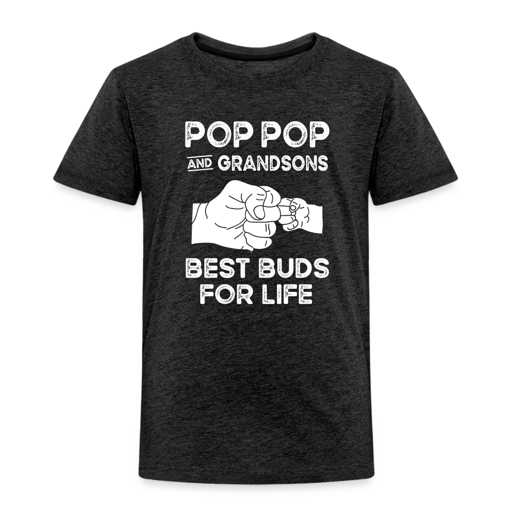 Pop Pop and Grandsons Best Buds for Life Toddler Premium T-Shirt - charcoal grey
