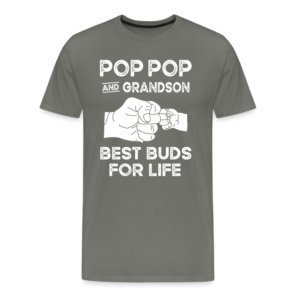 Pop Pop and Grandson Best Buds for Life Men's Premium T-Shirt - asphalt gray