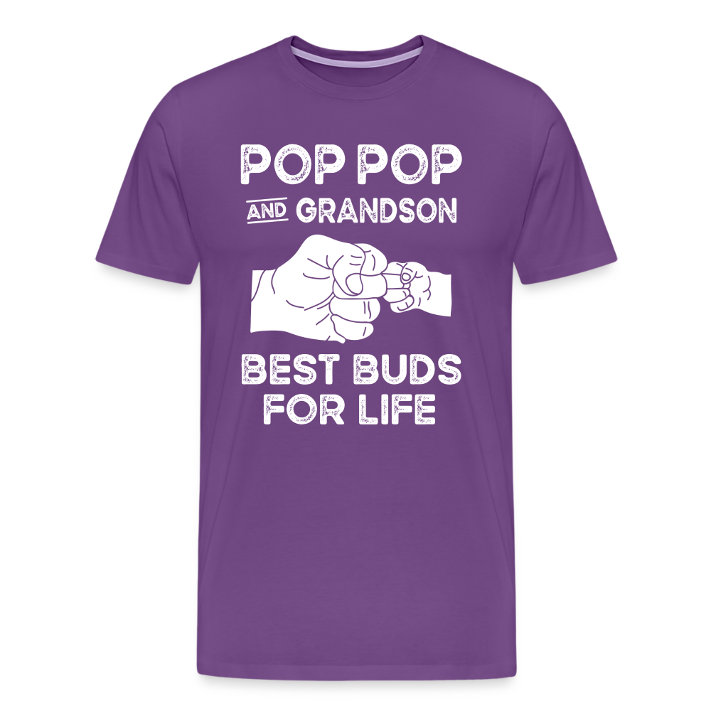 Pop Pop and Grandson Best Buds for Life Men's Premium T-Shirt - purple