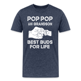Pop Pop and Grandson Best Buds for Life Men's Premium T-Shirt - heather blue