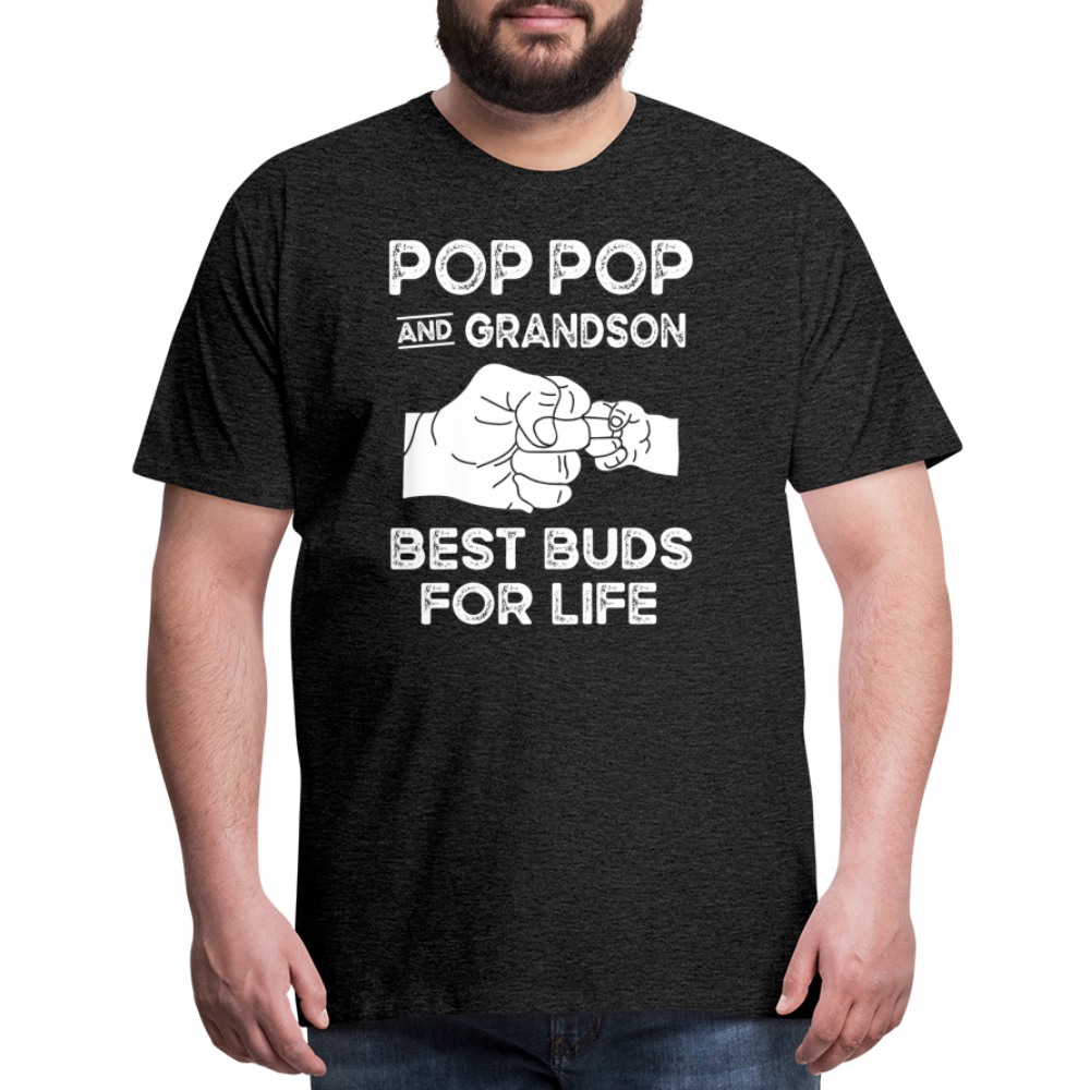 Pop Pop and Grandson Best Buds for Life Men's Premium T-Shirt - charcoal grey