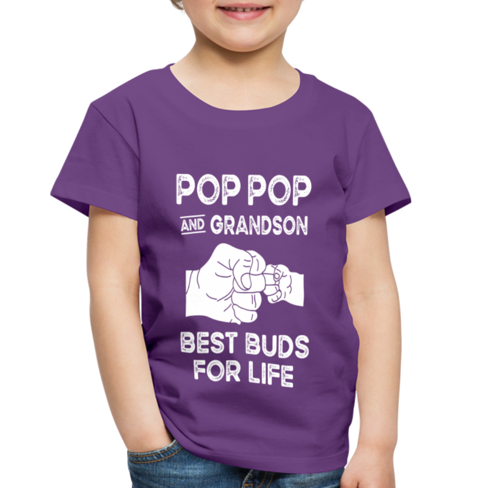 Pop Pop and Grandson Best Buds for Life Toddler Premium T-Shirt - purple
