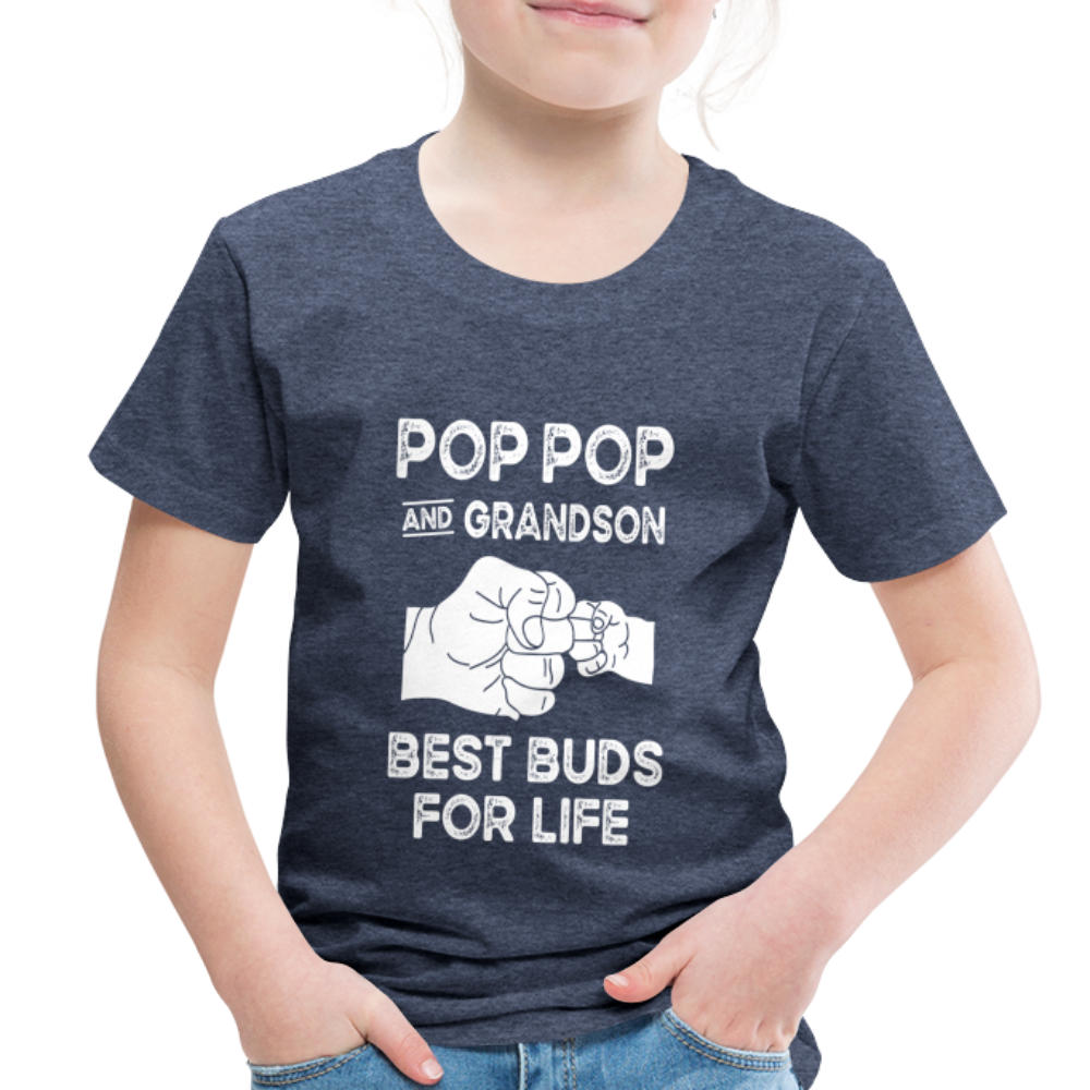Pop Pop and Grandson Best Buds for Life Toddler Premium T-Shirt - heather blue