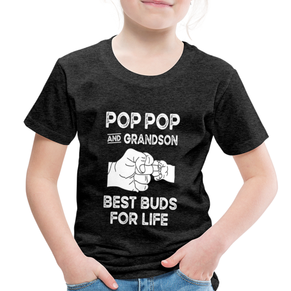 Pop Pop and Grandson Best Buds for Life Toddler Premium T-Shirt - charcoal grey