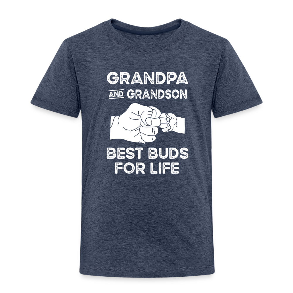 Grandpa and Grandson Best Buds for Life Toddler Premium T-Shirt - heather blue