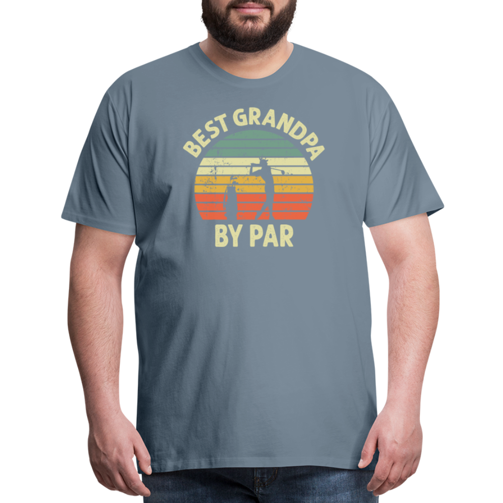 Best Grandpa By Par Men's Premium T-Shirt - steel blue