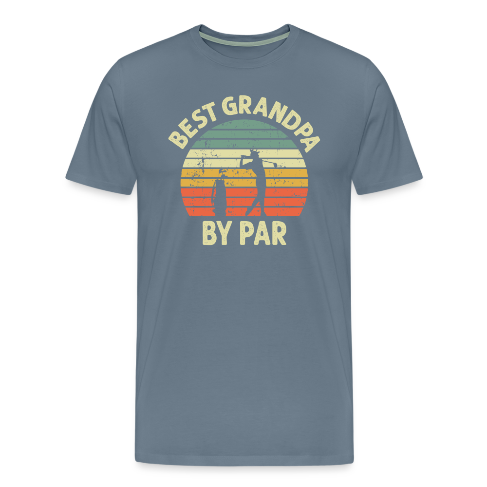 Best Grandpa By Par Men's Premium T-Shirt - steel blue