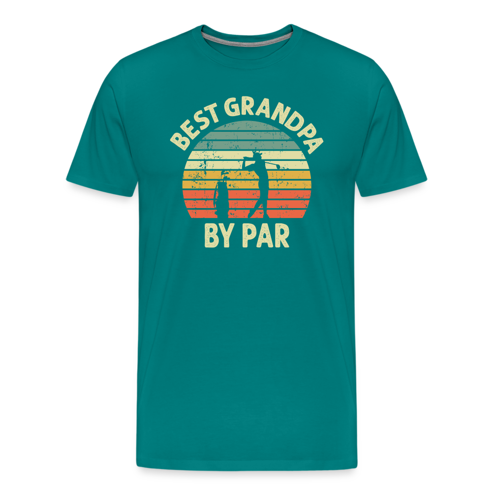 Best Grandpa By Par Men's Premium T-Shirt - teal