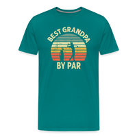 Best Grandpa By Par Men's Premium T-Shirt - teal