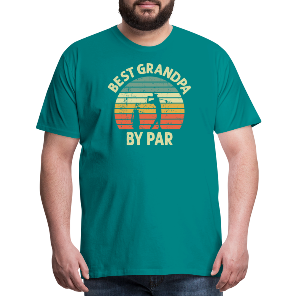 Best Grandpa By Par Men's Premium T-Shirt - teal