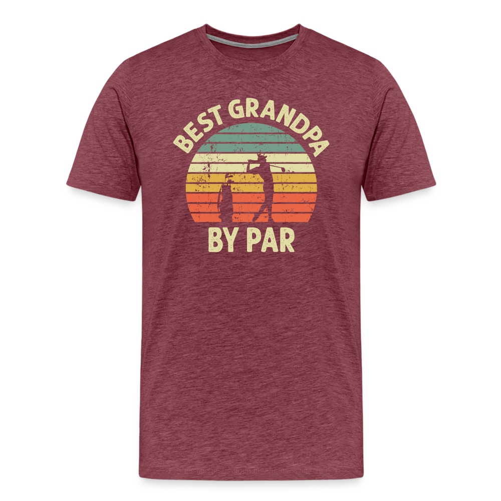 Best Grandpa By Par Men's Premium T-Shirt - heather burgundy
