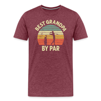 Best Grandpa By Par Men's Premium T-Shirt - heather burgundy
