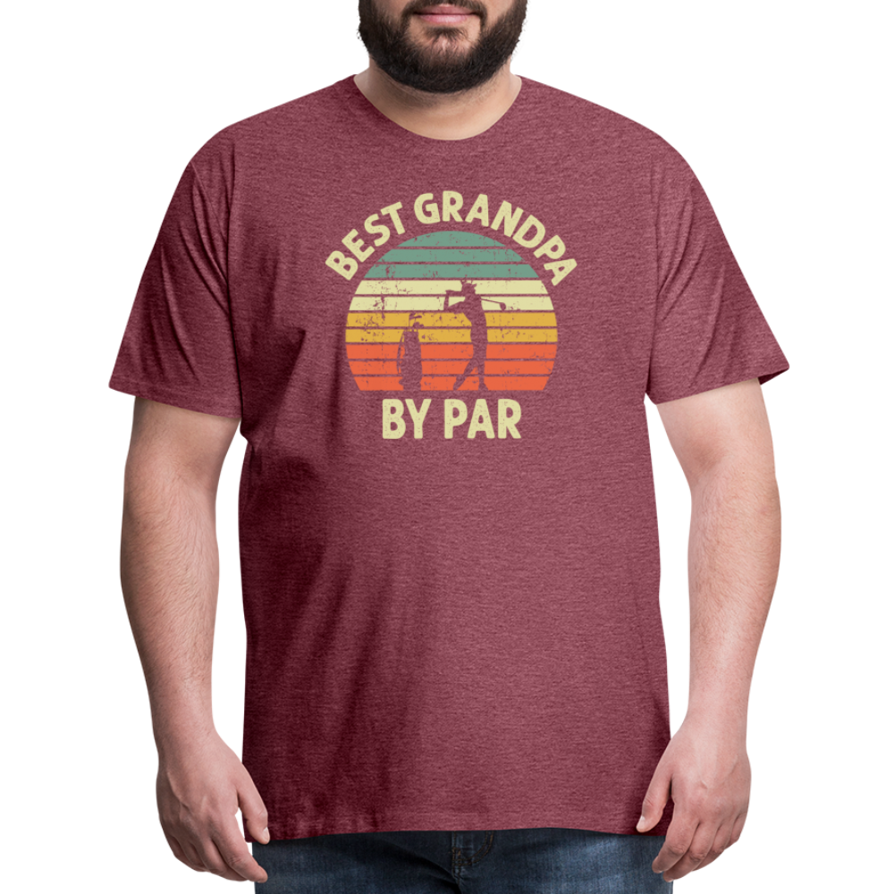Best Grandpa By Par Men's Premium T-Shirt - heather burgundy