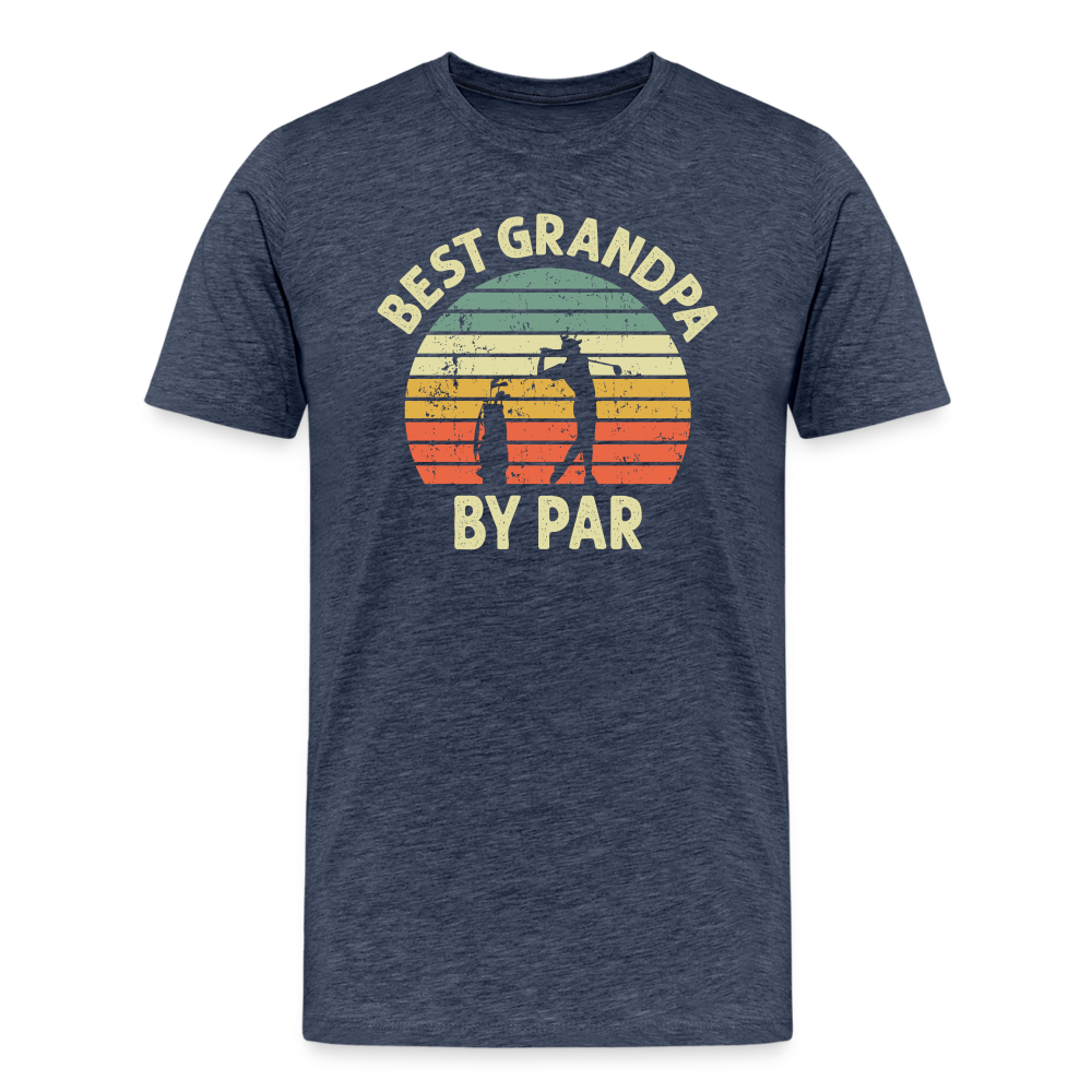 Best Grandpa By Par Men's Premium T-Shirt - heather blue
