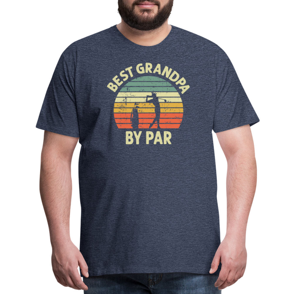 Best Grandpa By Par Men's Premium T-Shirt - heather blue