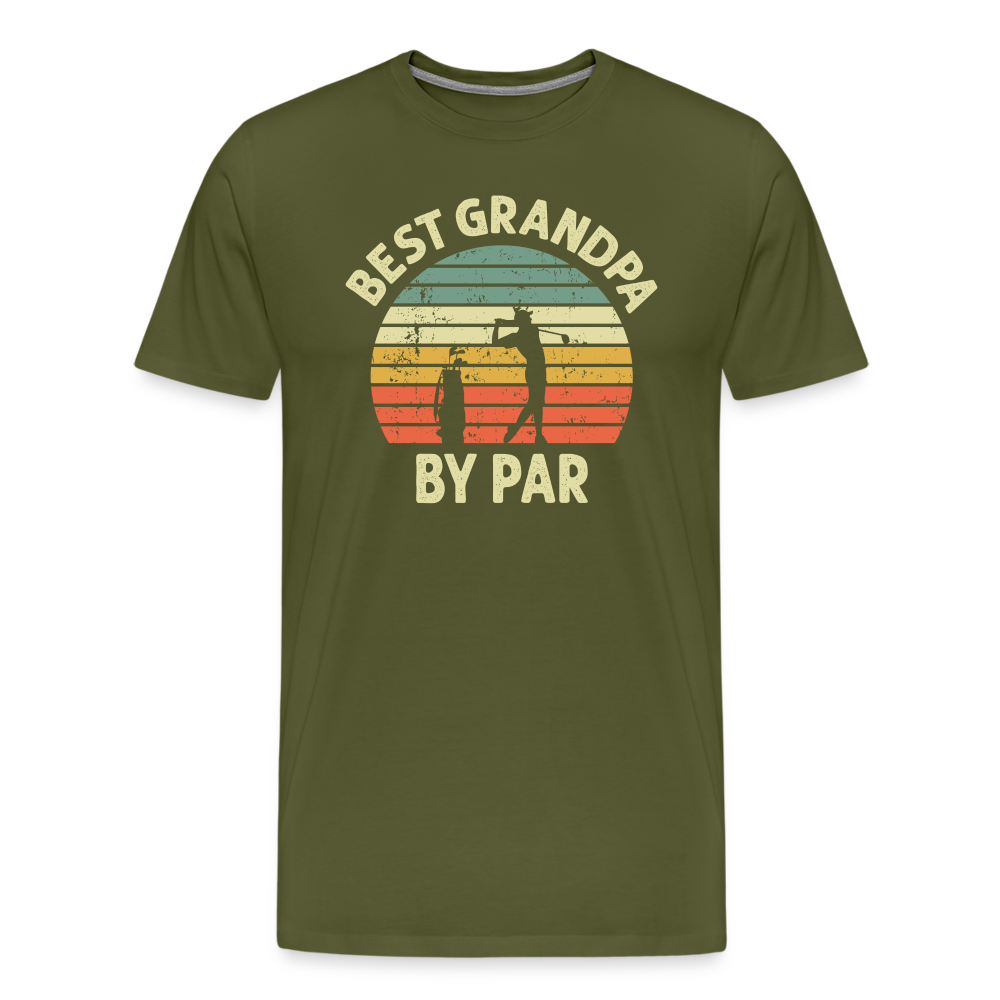 Best Grandpa By Par Men's Premium T-Shirt - olive green