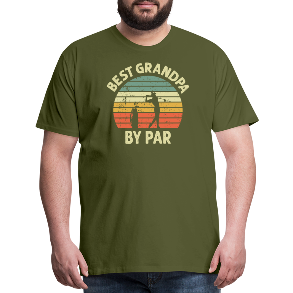 Best Grandpa By Par Men's Premium T-Shirt - olive green