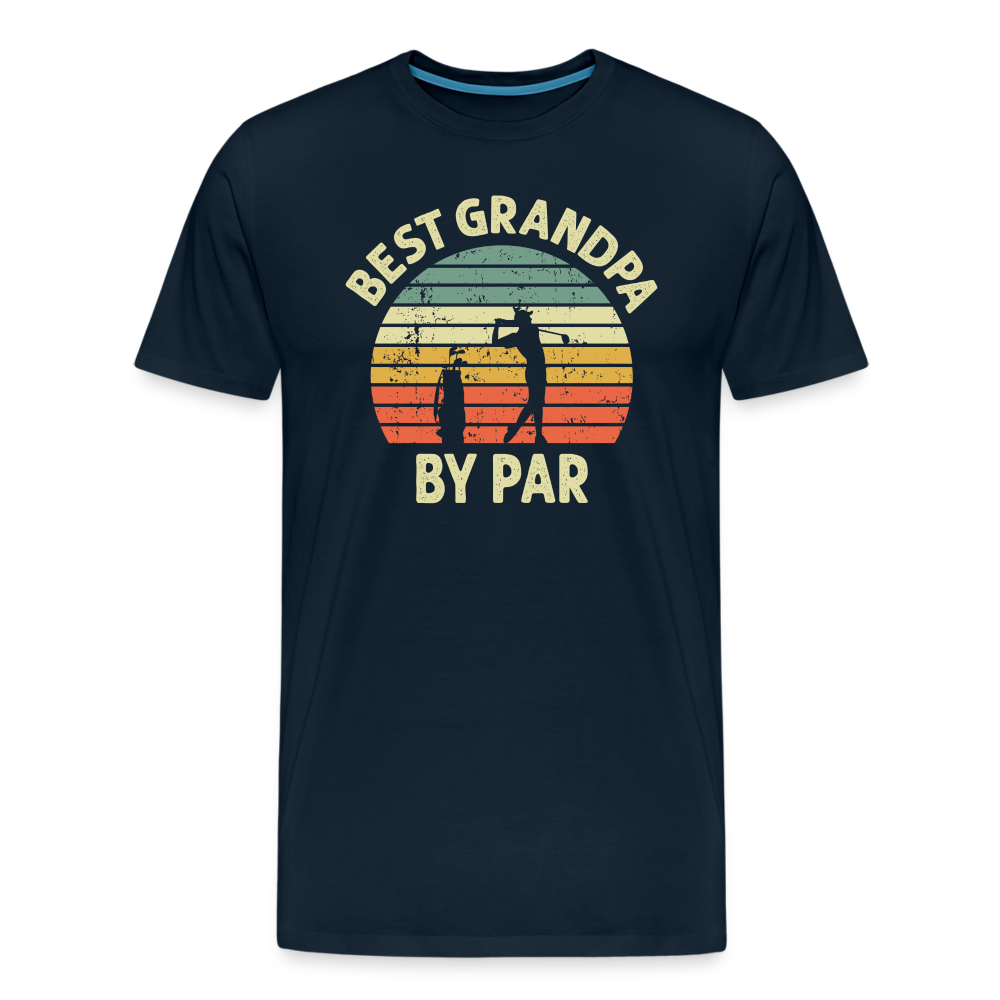 Best Grandpa By Par Men's Premium T-Shirt - deep navy