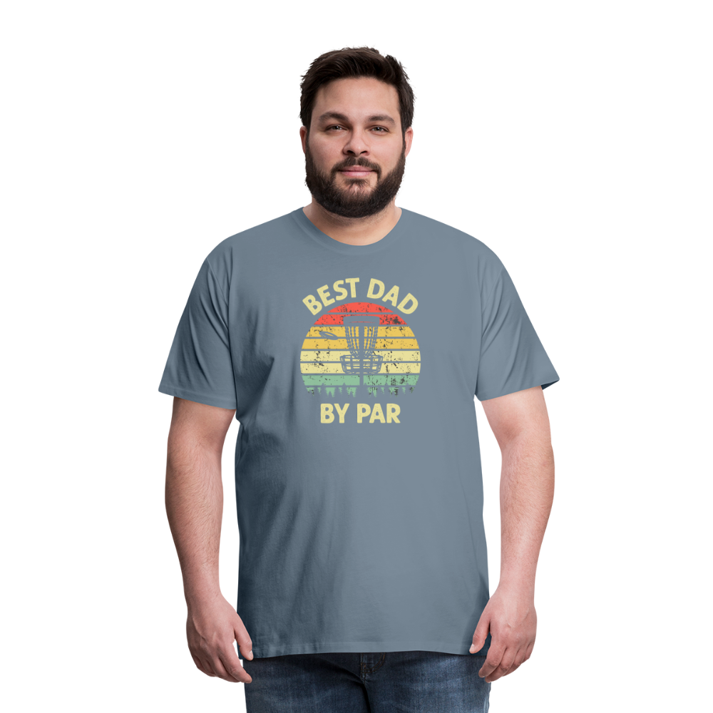 Best Dad By Par Disc Golf Men's Premium T-Shirt - steel blue