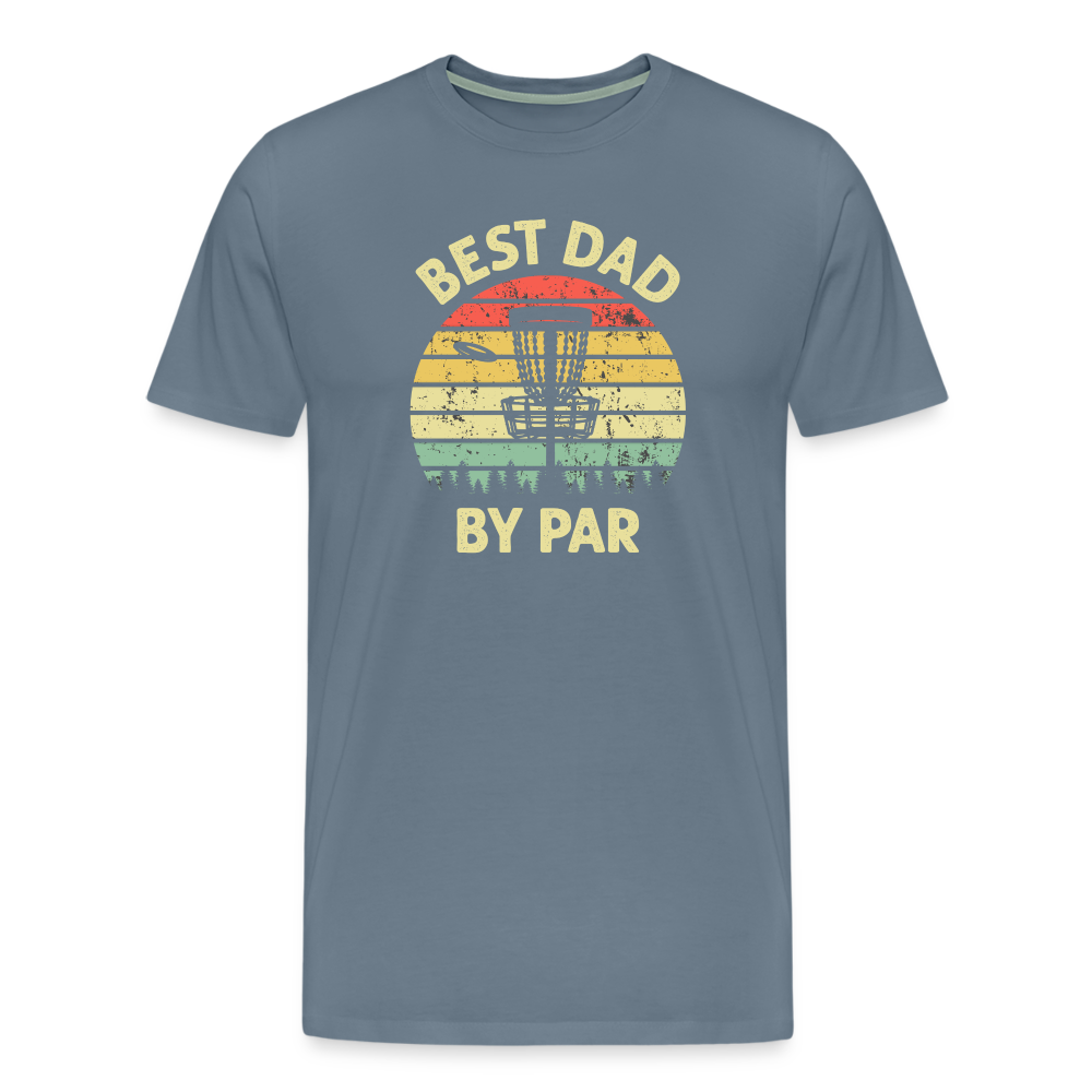 Best Dad By Par Disc Golf Men's Premium T-Shirt - steel blue
