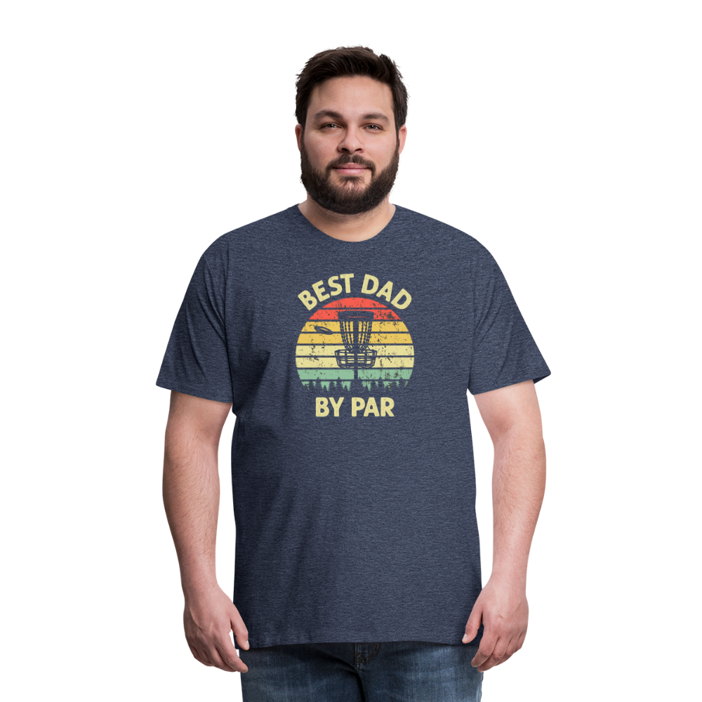 Best Dad By Par Disc Golf Men's Premium T-Shirt - heather blue