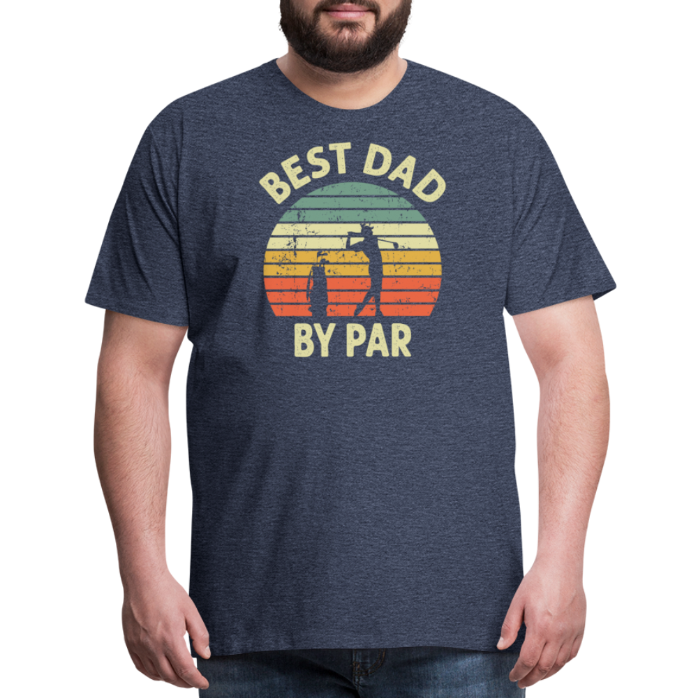 Best Dad By Par Men's Premium T-Shirt - heather blue