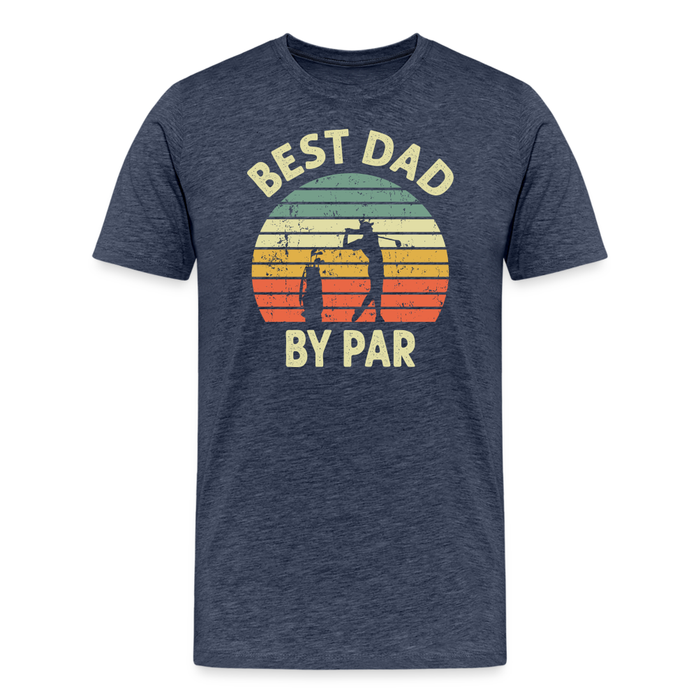 Best Dad By Par Men's Premium T-Shirt - heather blue