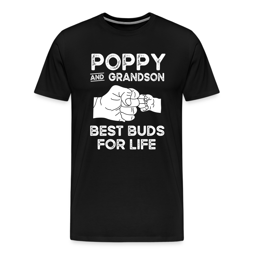 Poppy and Grandson Best Buds for Life Men's Premium T-Shirt - black