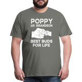 Poppy and Grandson Best Buds for Life Men's Premium T-Shirt - asphalt gray