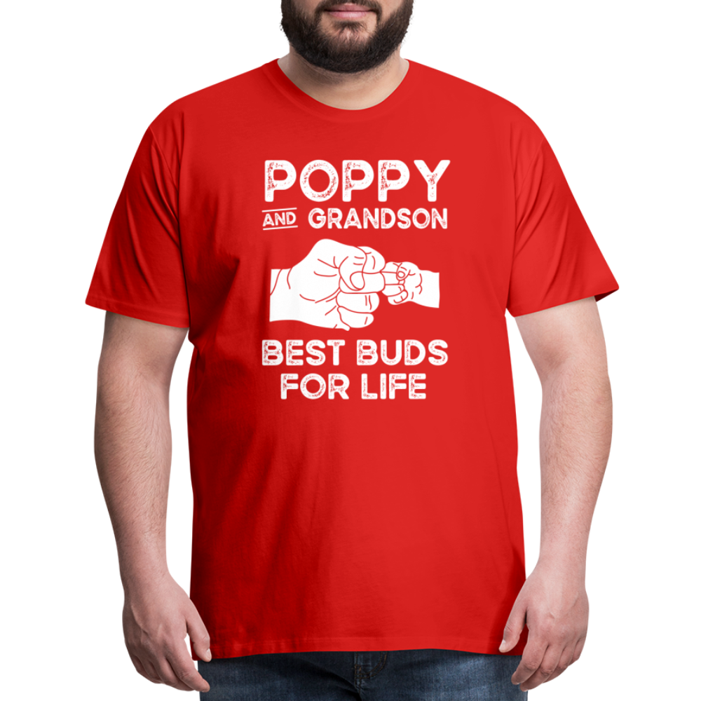 Poppy and Grandson Best Buds for Life Men's Premium T-Shirt - red