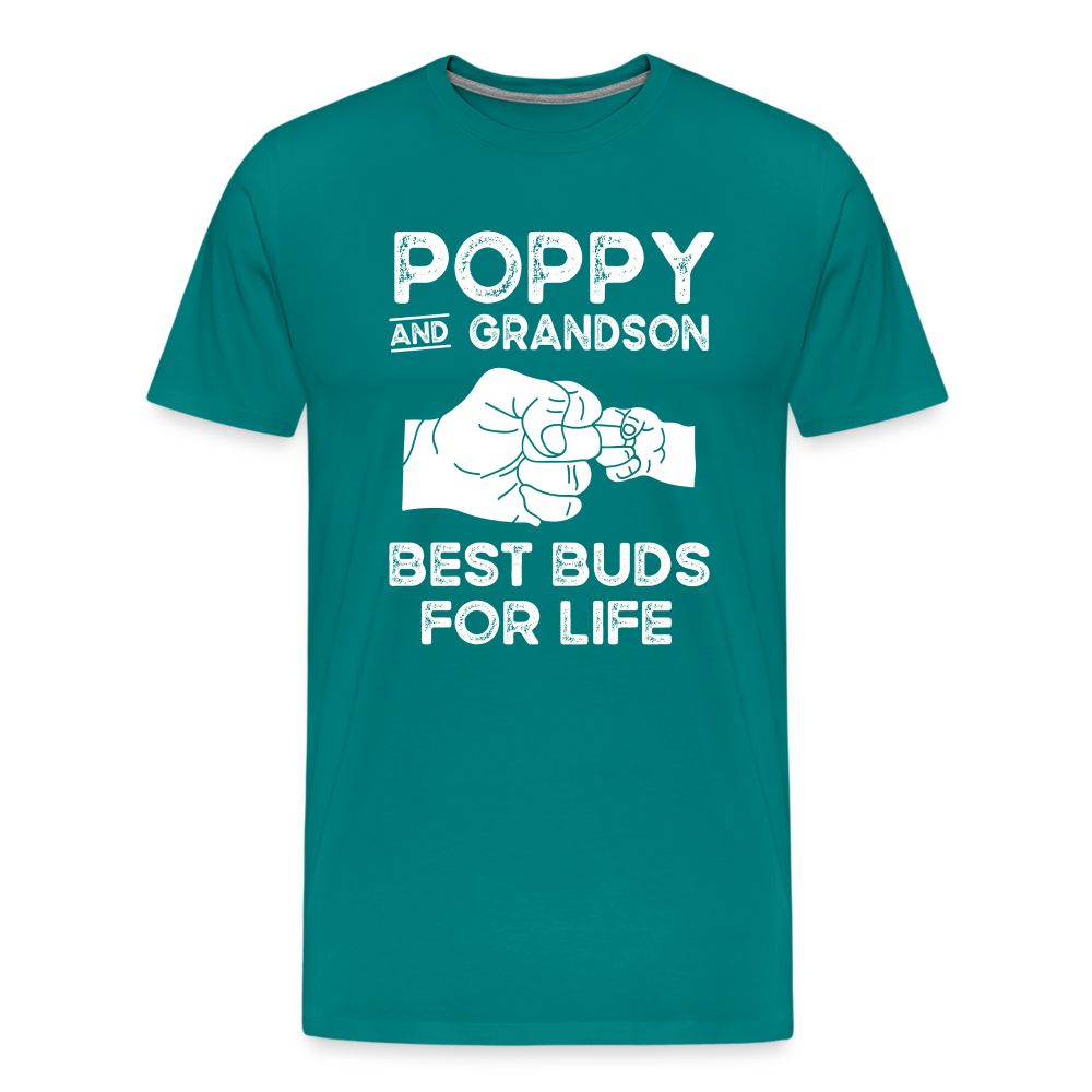 Poppy and Grandson Best Buds for Life Men's Premium T-Shirt - teal